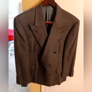 Hickey Freeman Luxurious 100% Cashmere Double Breasted Sport Coat Size 42 Reg